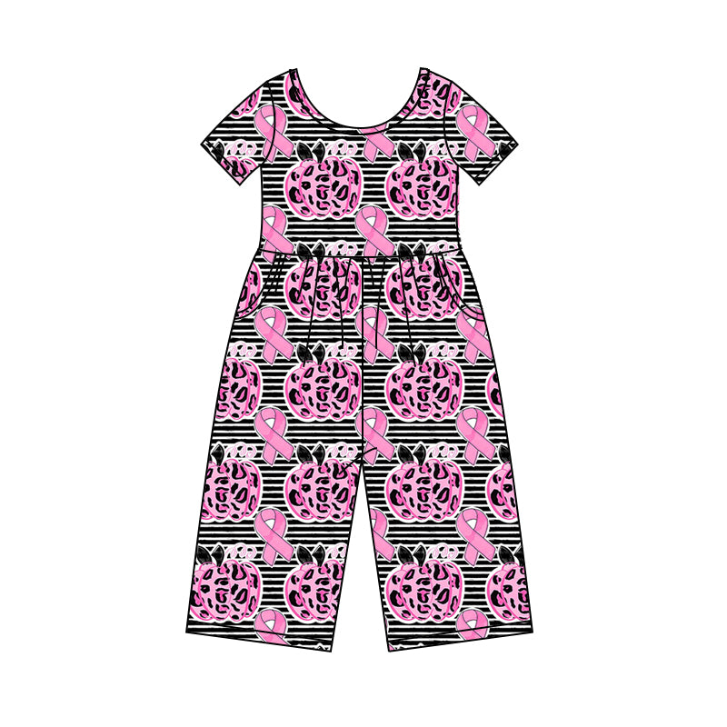 preorder SR1851 in October we wear pink pumpkin short sleeve girls jumpsuits