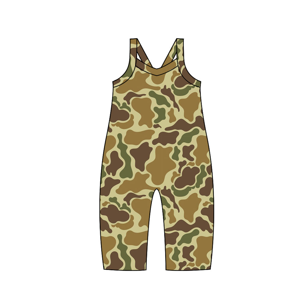 Preorder SR1984 green camo sleeveless girls jumpsuits