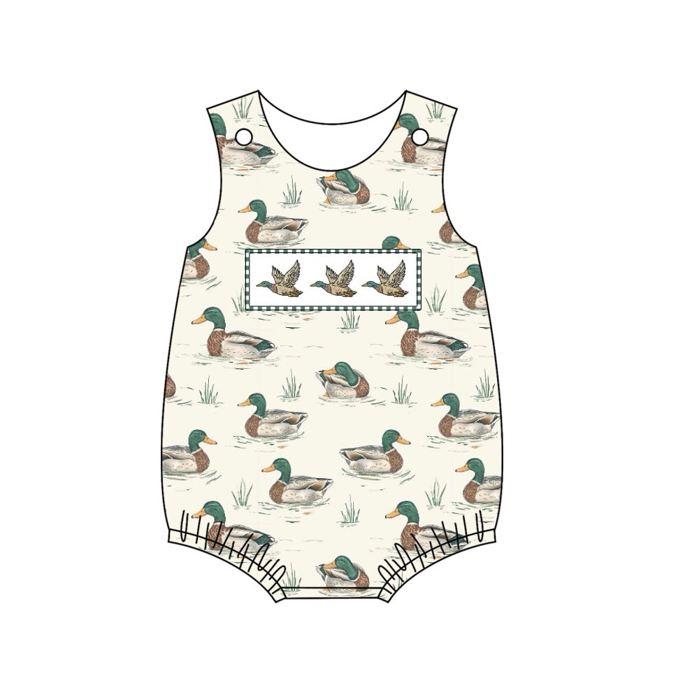 preorder SR2128 hunting season mallard duck sleeveless boys romper