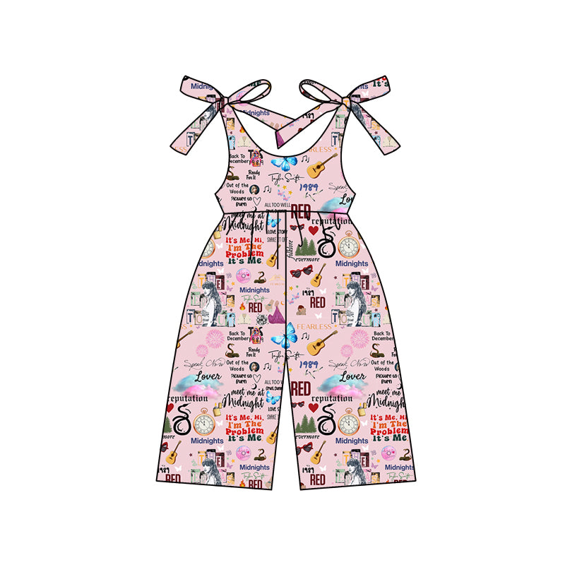 preorder SR2481 Taylor Country Singer Pink Lace-up Girls Jumpsuits