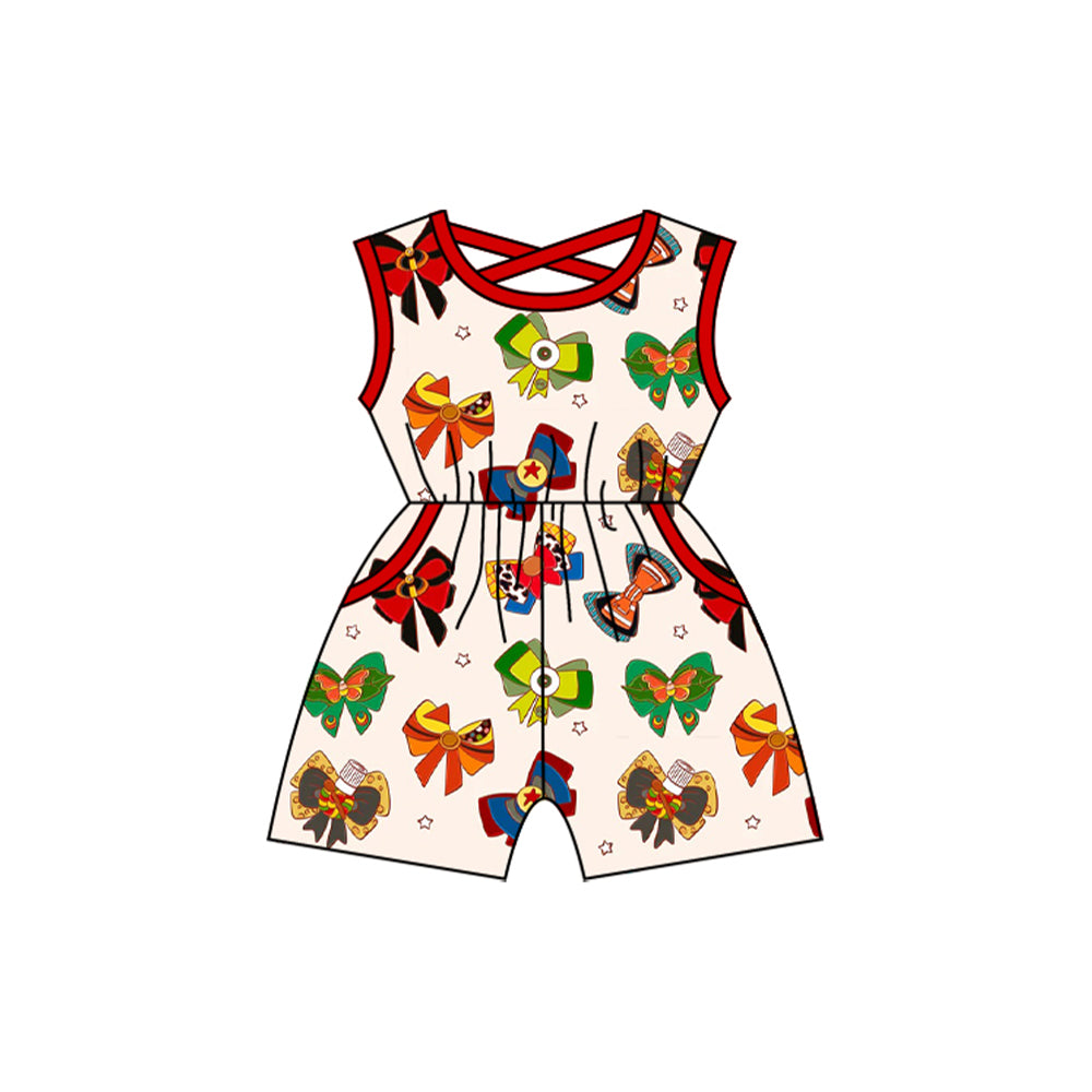preorder SR2520 cute cartoon princess bows red girls jumpsuits