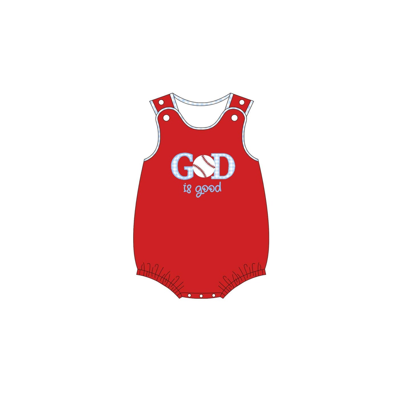 preorder SR2566 God id good baseball red baby boys romper