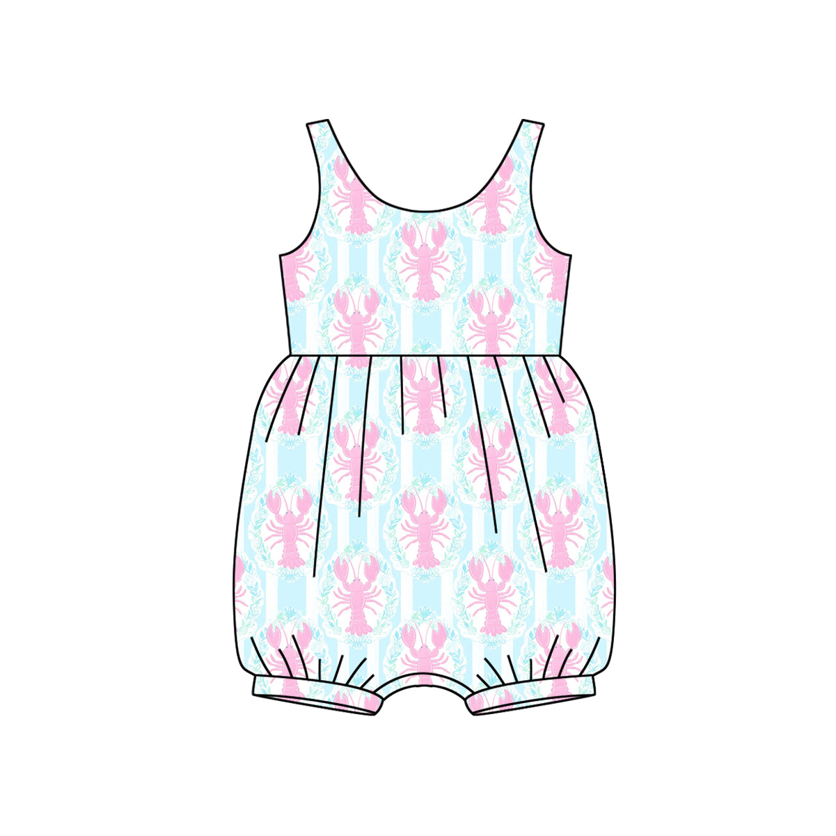 preorder SR2709 hot pink crayfish camisole girls romper