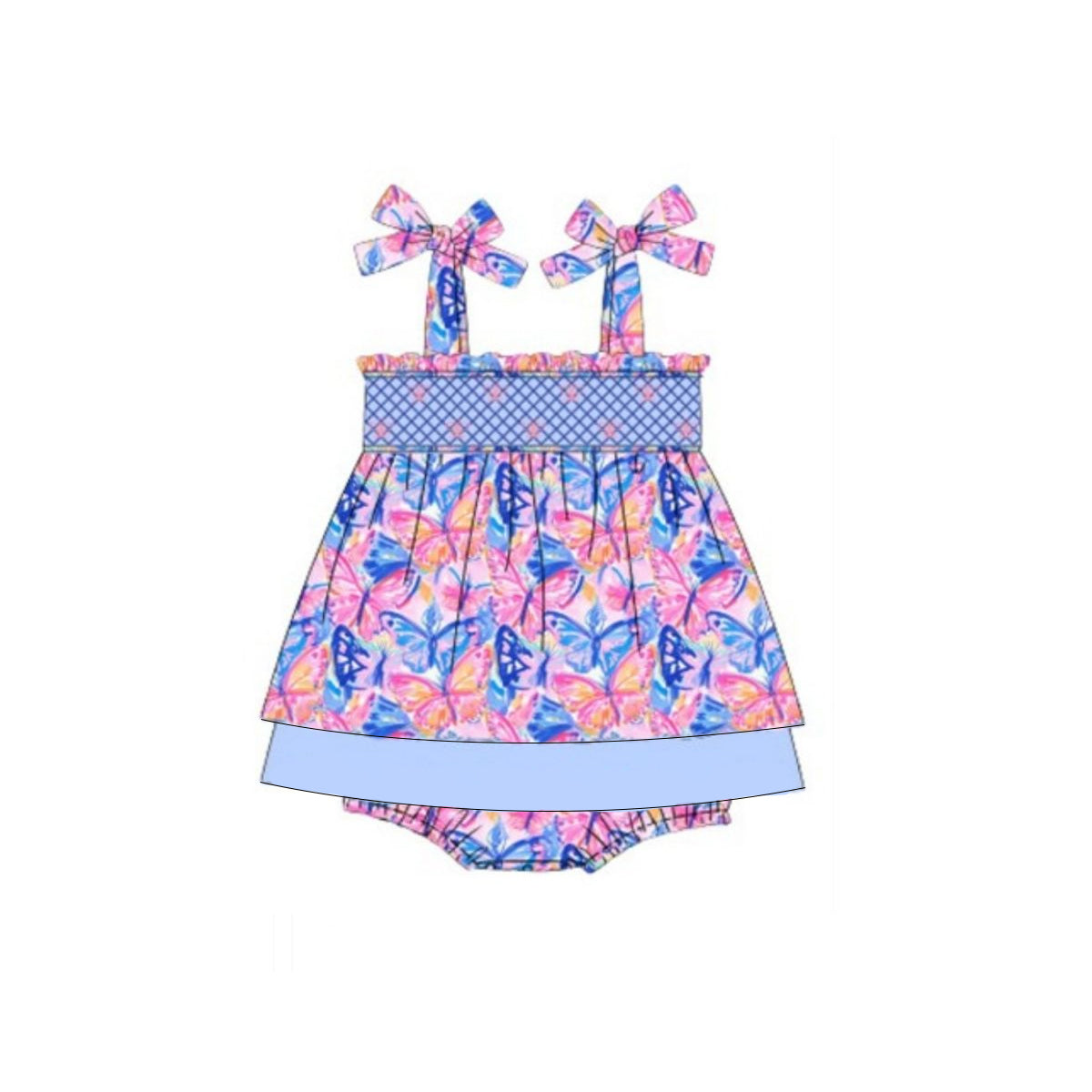 preorder SR3028 colorful butterfly purple girls romper