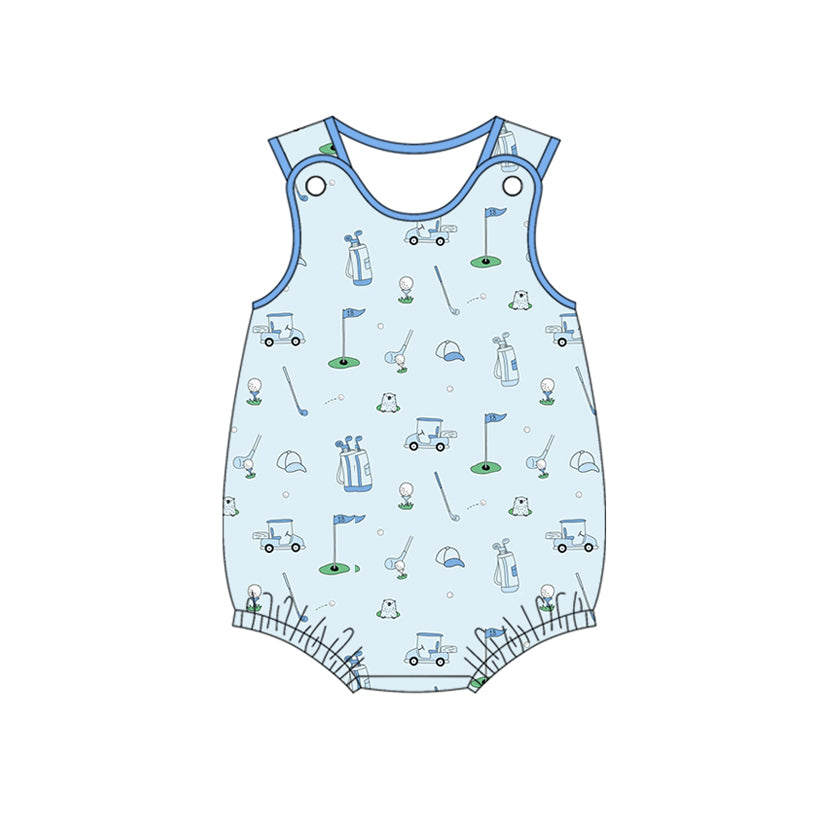 preorder SR3075 cute golf blue sleevelee boys romper