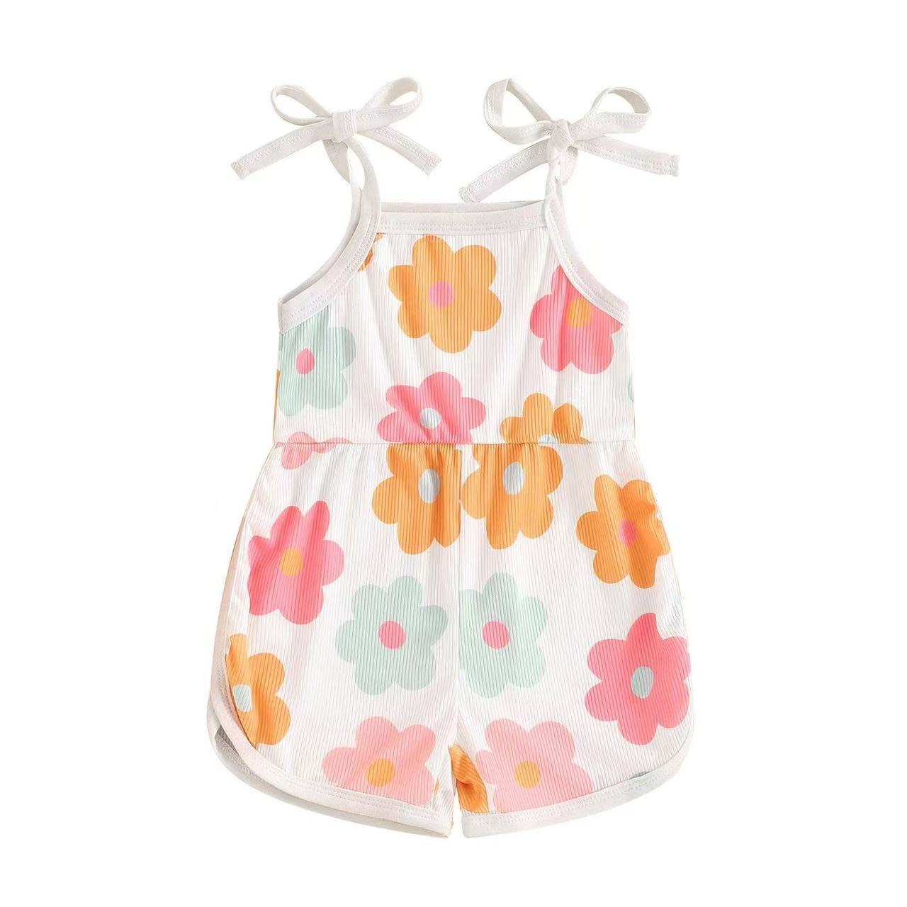 preorder SR3102 colorful flowers cute girls Summer jumpsuits