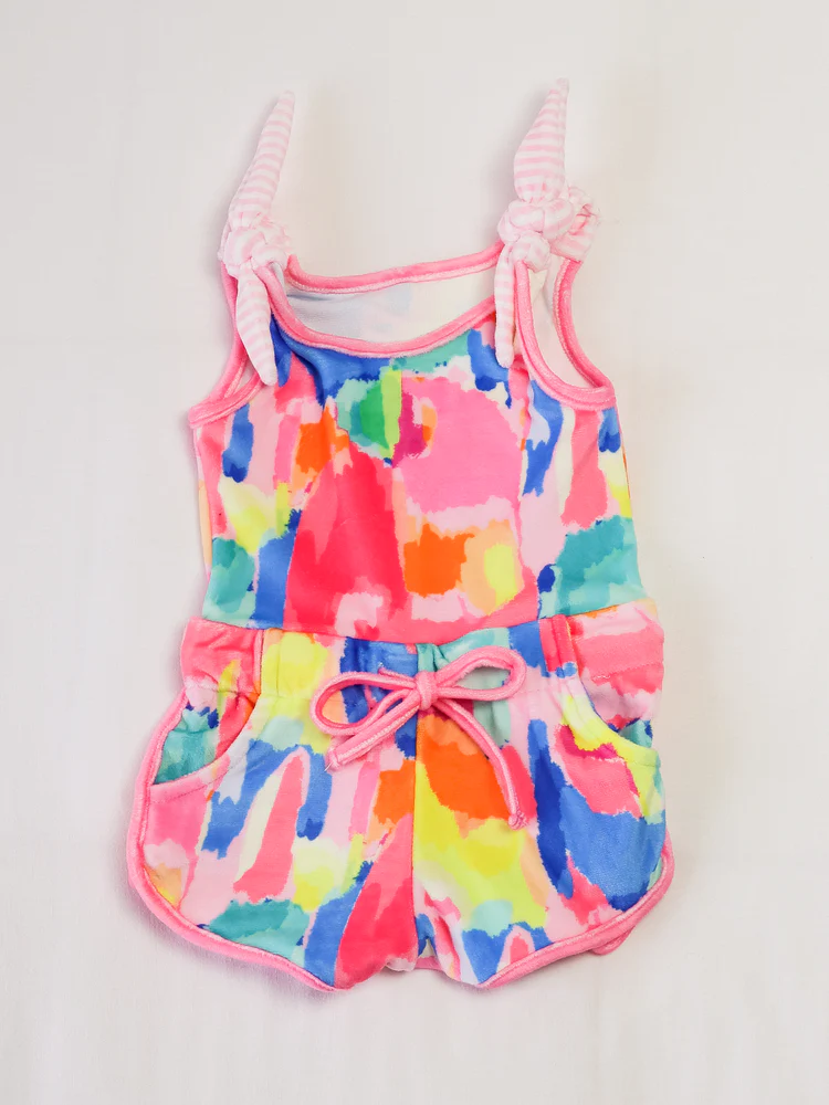 preorder SR3132 watercolor colorful sleeveless girls jumpsuits