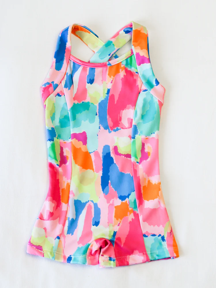 preorder SR3134 yoga watercolor colorful girls jumpsuits