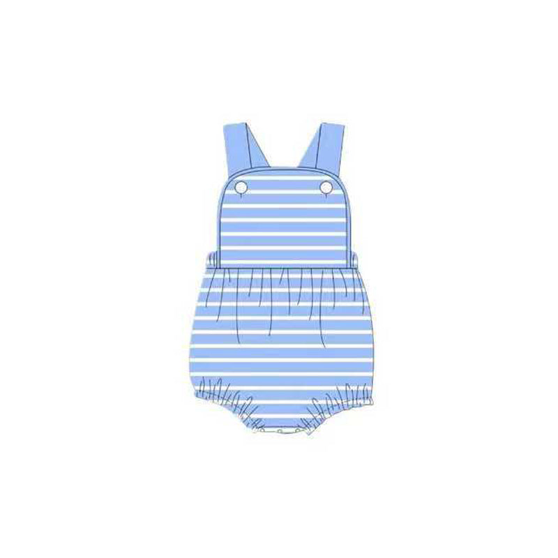 preorder SR3308 blue striped sleeveless boys romper