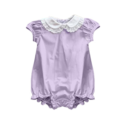 preorder SR3326 purple short sleeve girls romper