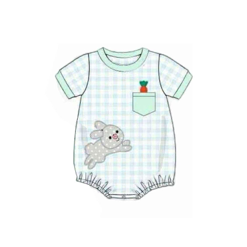 preorder SR3393 Easter bunny rabbit carrot short sleeve boys romper