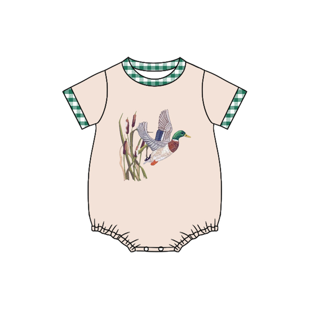 preorder SR3471 Hunting Mallard Duck Short Sleeve Boys Romper