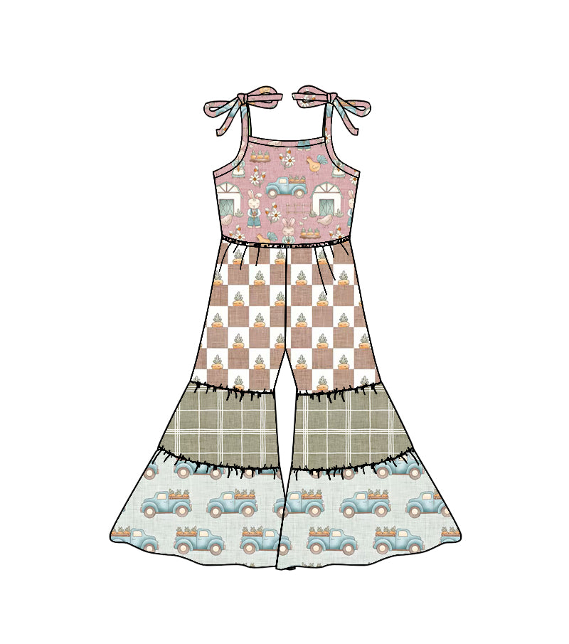 preorder SR3584 Rabbit Flowers Girls Jumpsuits