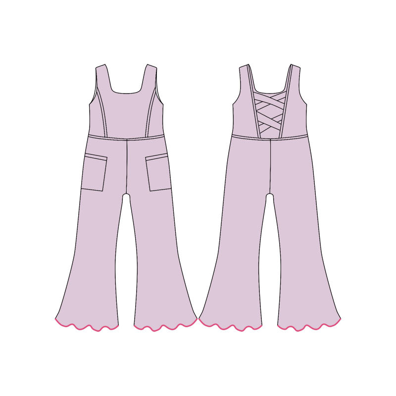 preorder SR3601 Yoga Light Pink Girls Jumpsuits