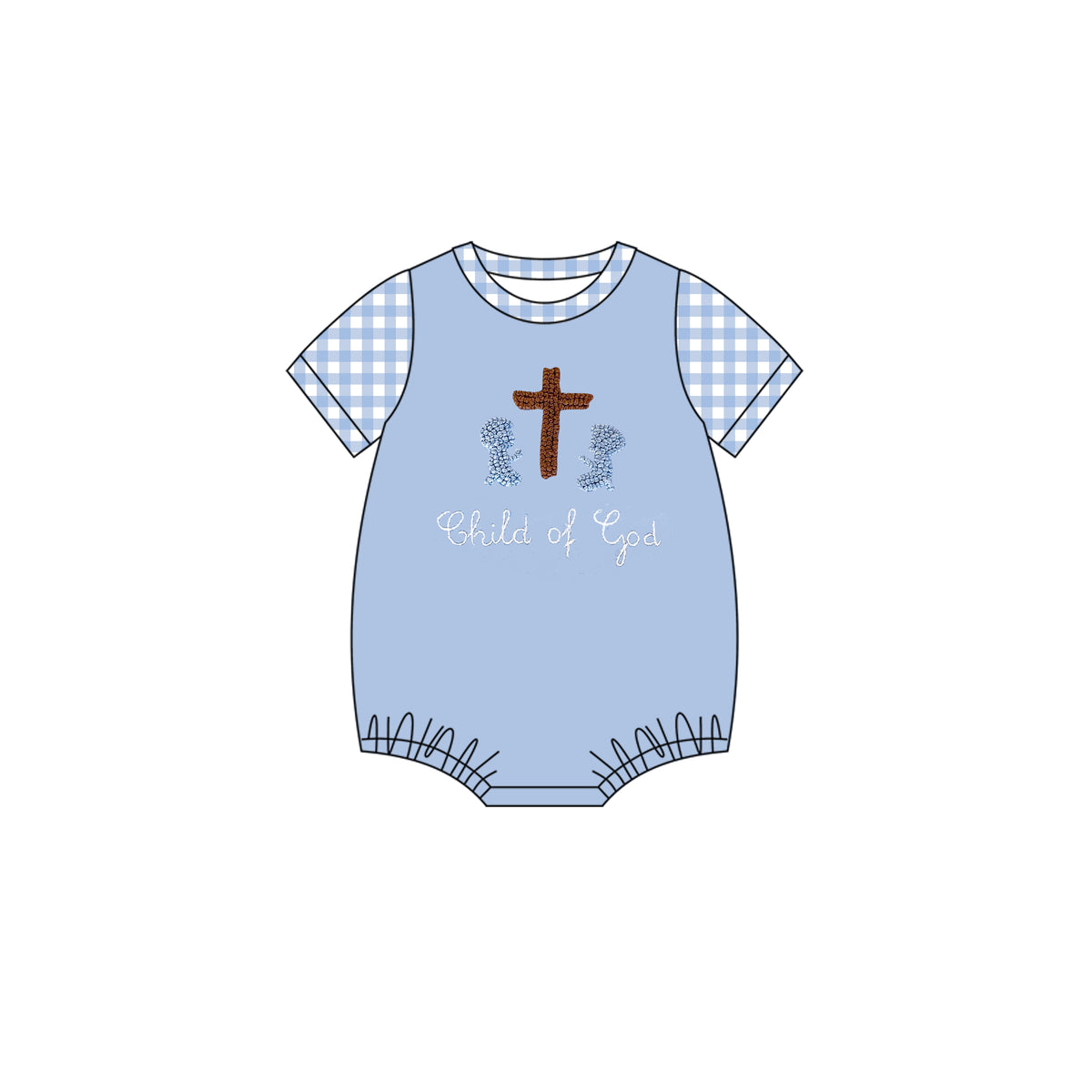 preorder SR3619 Easter Cross Child Of God Short Sleeve Boys Romper
