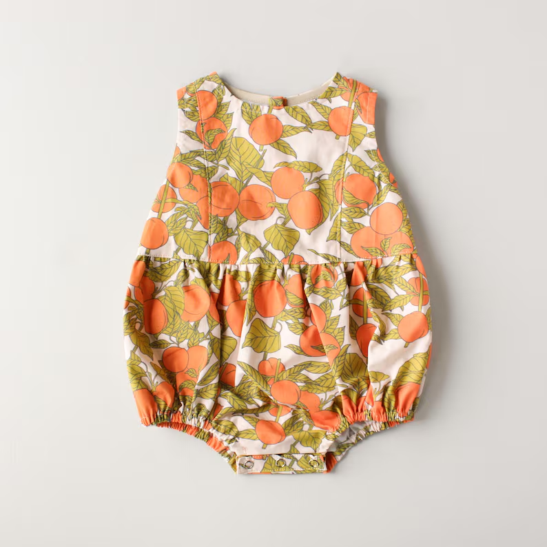 preorder SR3743 Orange Sleeveless Girls Romper