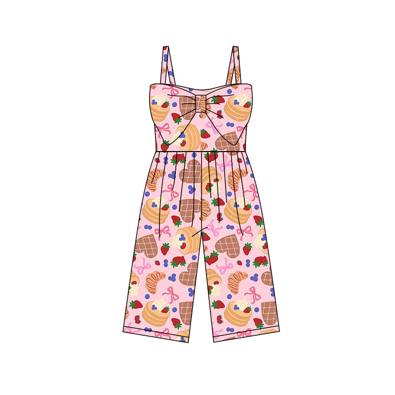 preorder SR3794 Cake Bows Pink Girls Jumpsuits