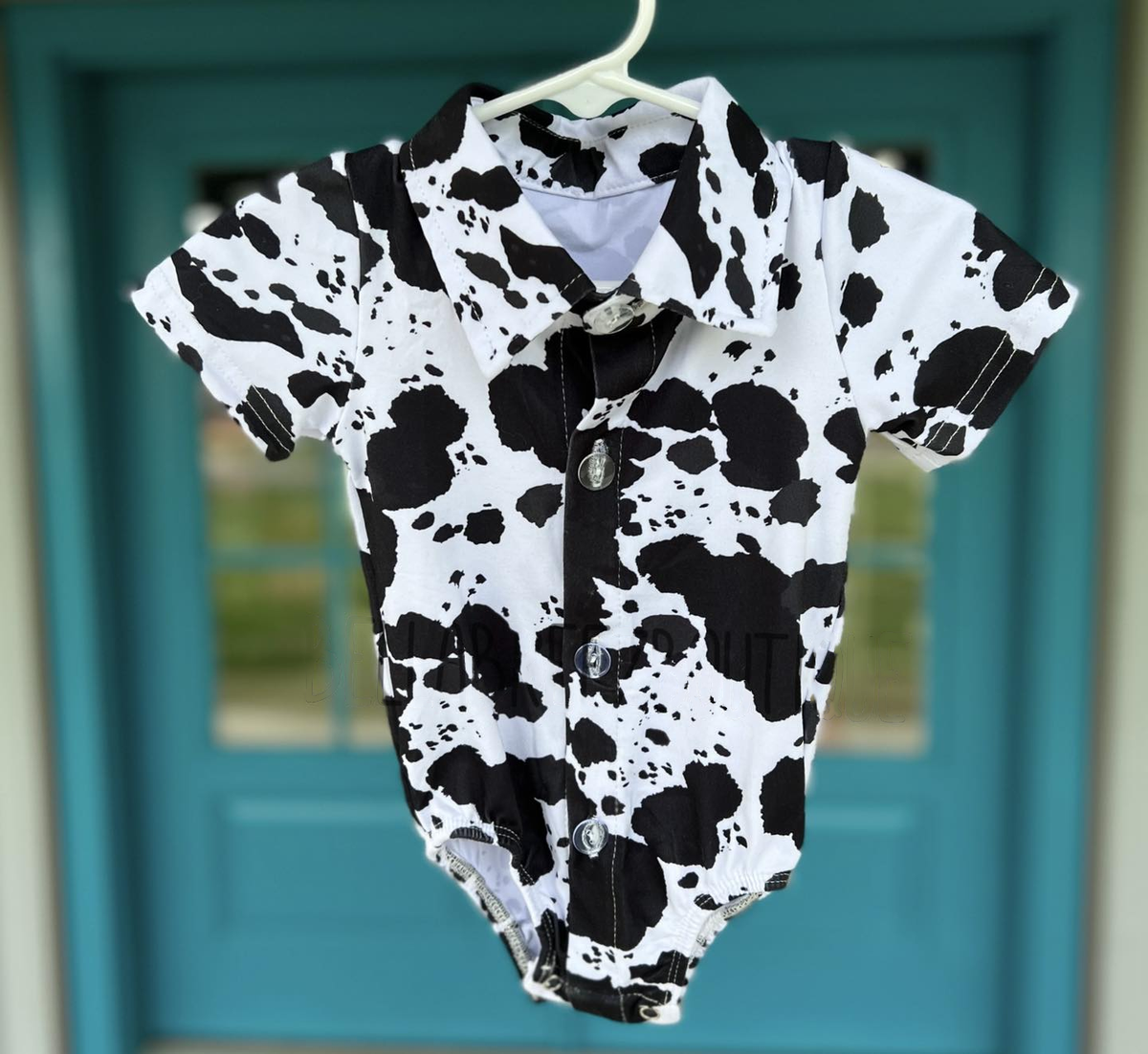 preorder SR3897 Cow Print Short Sleeve Girls Romper