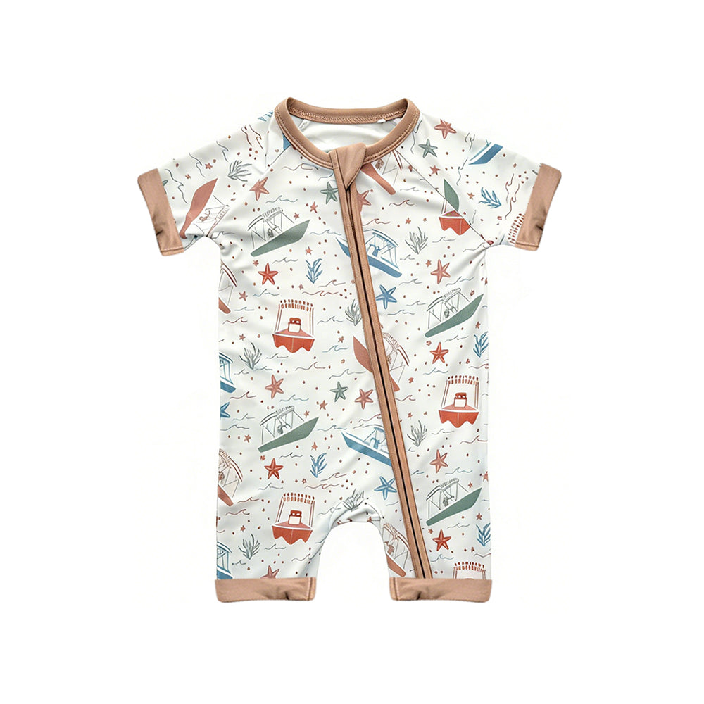 preorder SR4003 Boat Starfish Zipper Short Sleeve Boys Romper