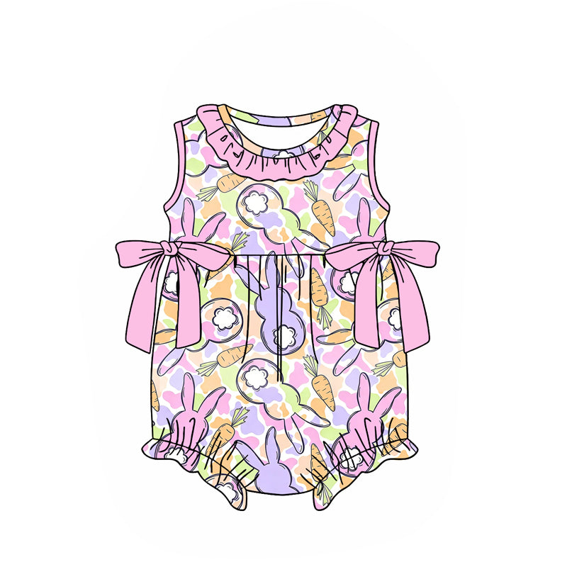 preorder SR4010 Easter Rabbit Carrot Camo Girls Romper