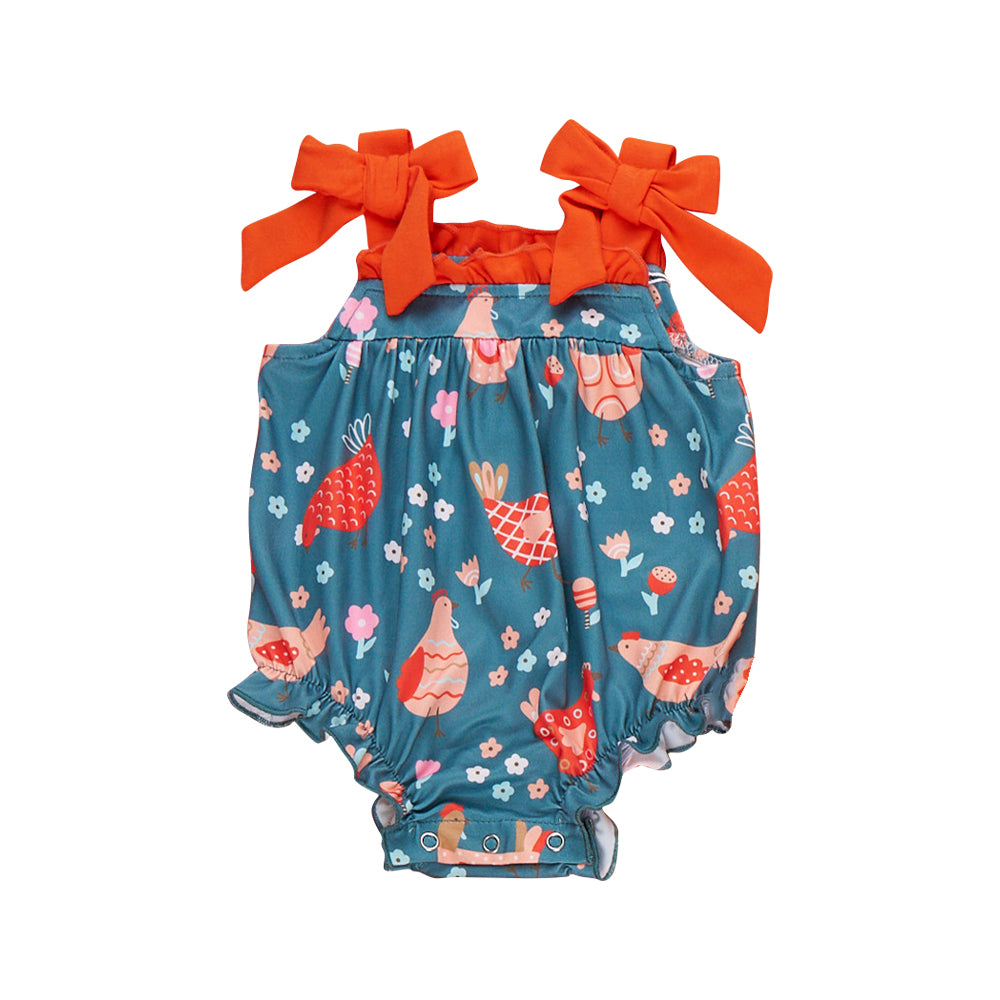 preorder SR4020 Farm Chick Blue Girls Romper
