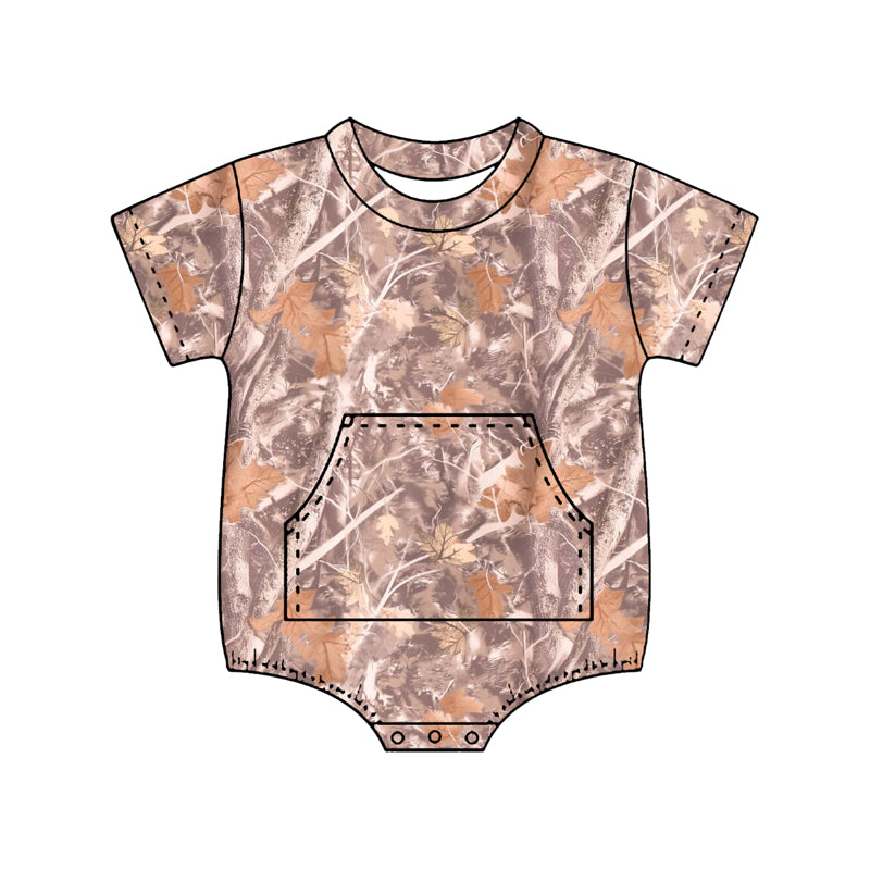 preorder SR4056 Hunting Camo Pocket Short Sleeve Boys Romper