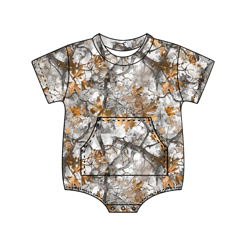 preorder SR4058 Hunting Camo Pocket Short Sleeve Boys Romper