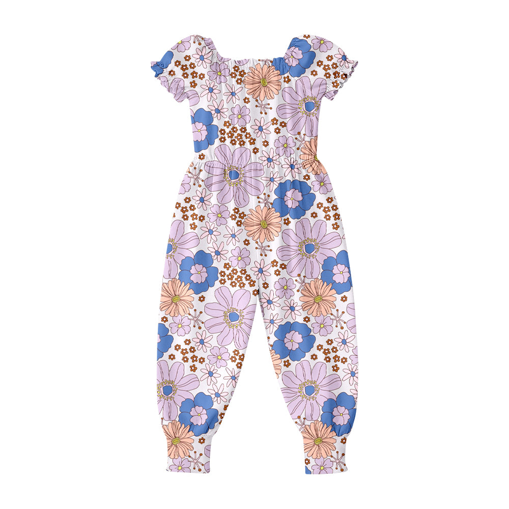 preorder SR4069 Flowers Short Sleeve Girls Romper