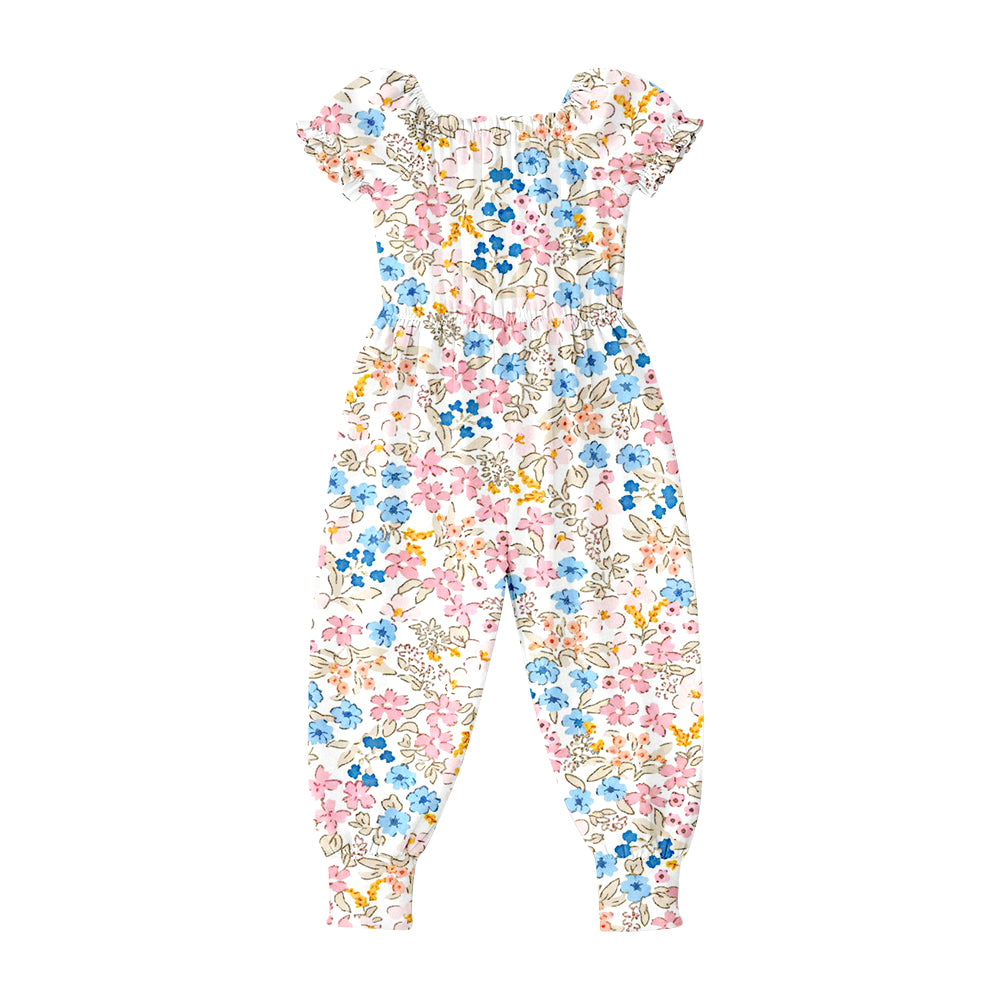 preorder SR4071 Flowers Short Sleeve Girls Romper