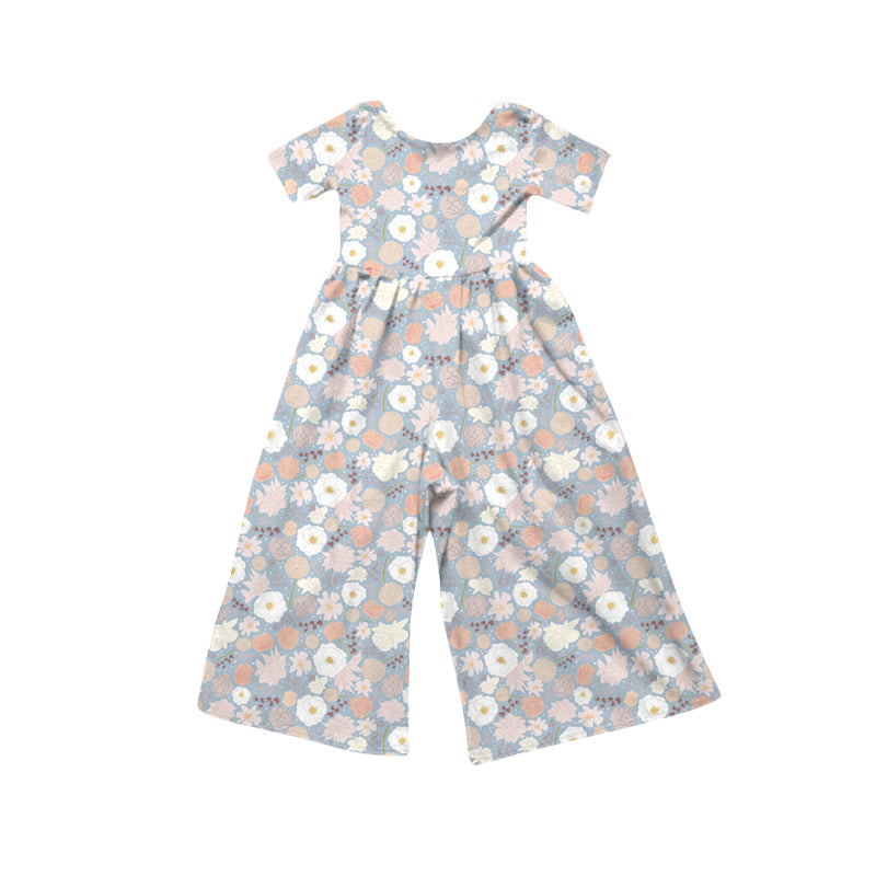 preorder SR4198 Flowers Short Sleeve Girls Jumpsuits