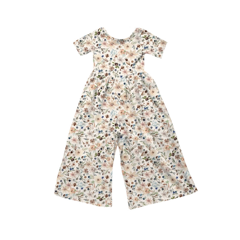 preorder SR4199 Flowers Short Sleeve Girls Jumpsuits