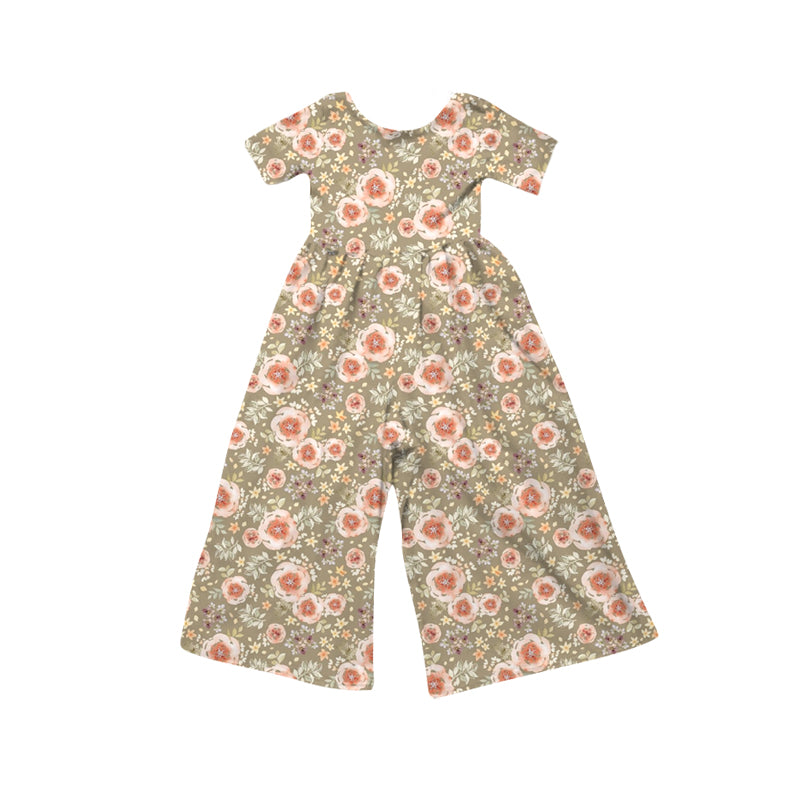 preorder SR4200 Flowers Short Sleeve Girls Jumpsuits