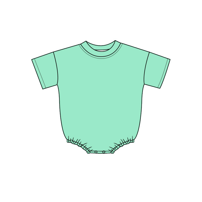 preorder SR4245 Solid Color Short Sleeve Girls Romper