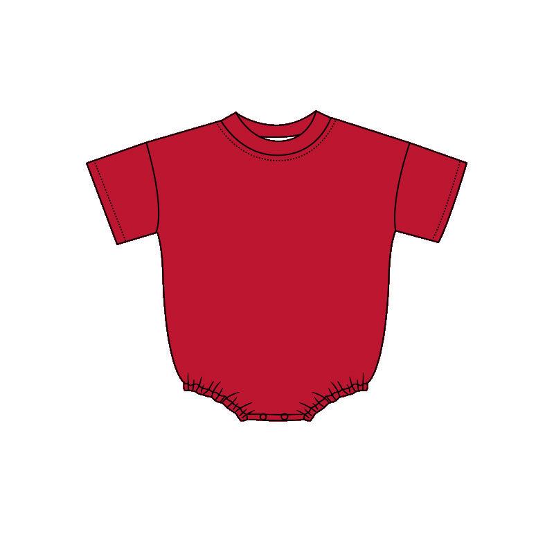 preorder SR4252 Solid Color Short Sleeve Girls Romper