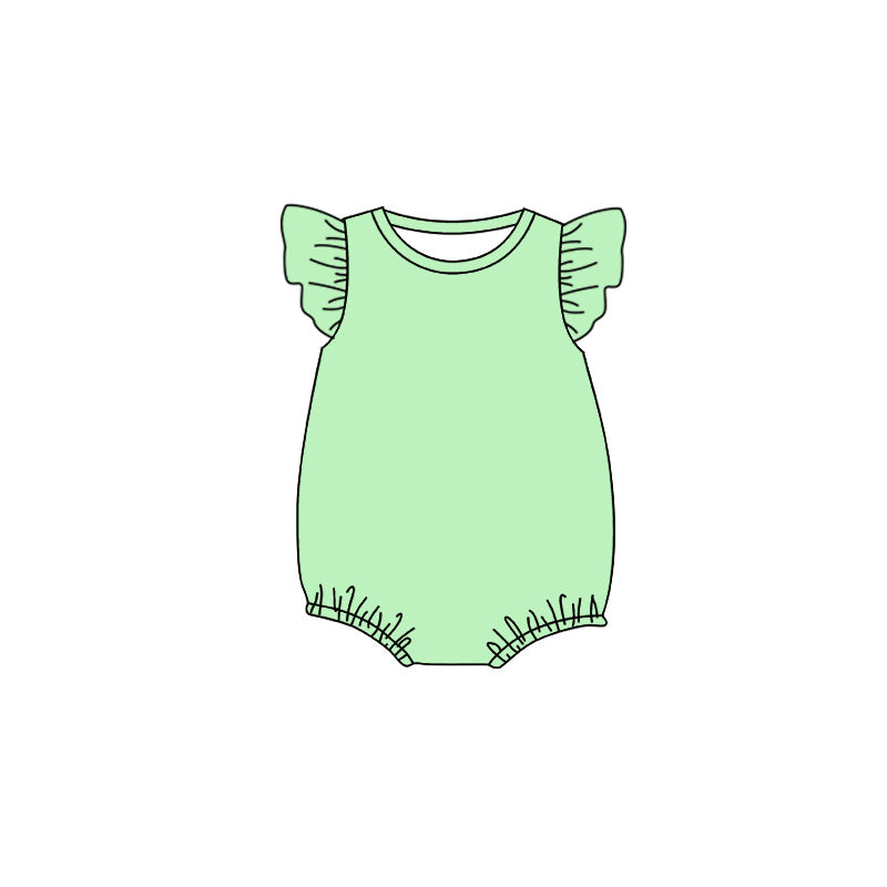 preorder SR4258 Mint Green Flutter Sleeve Girls Romper