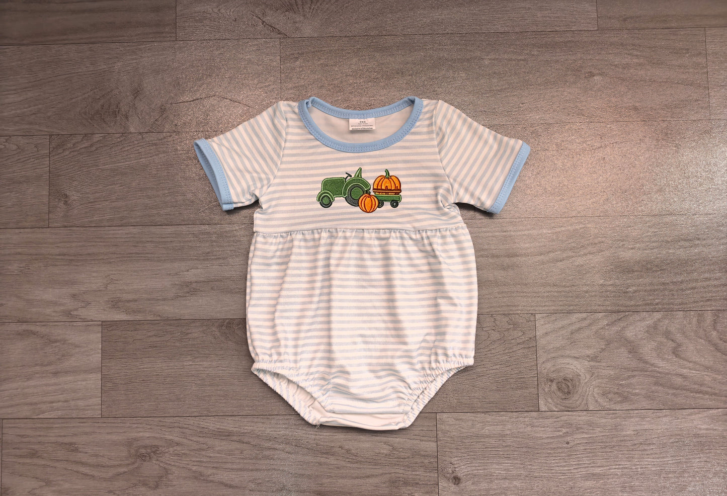 preorder Samples SR4286 Tractor Pumpkin Short Sleeve Girls Romper