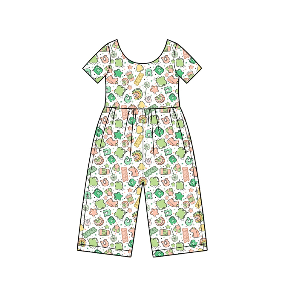 preorder SR4367 St Patrick Short Sleeve Girls Jumpsuits