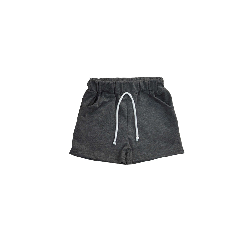 preorder SS0132 Dark cotton grey pockets kids shorts