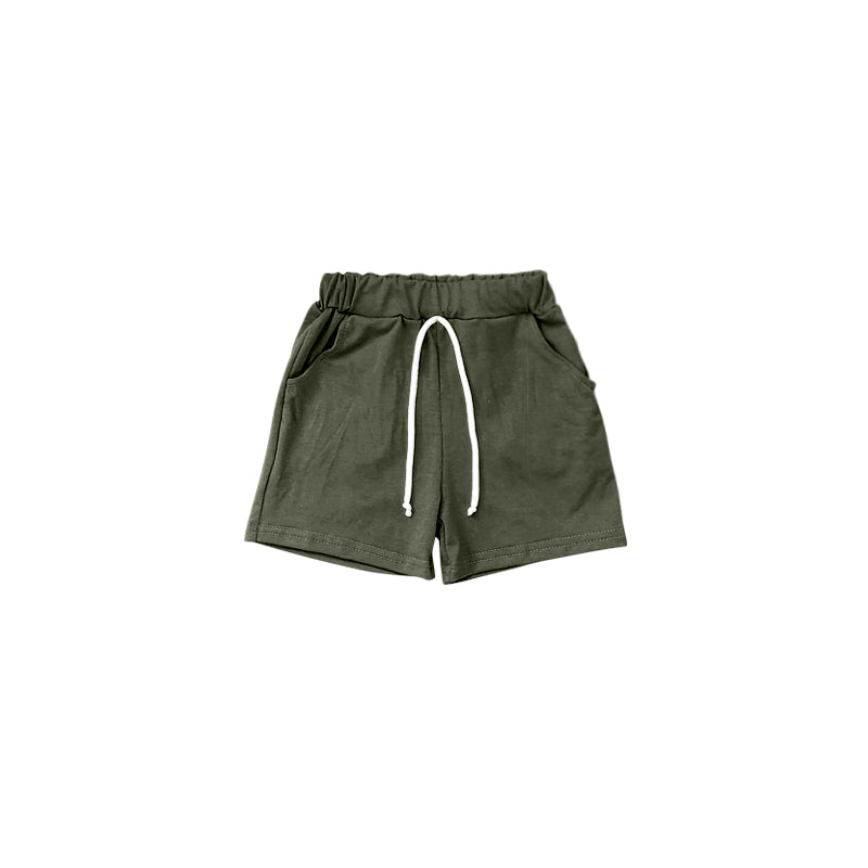preorder SS0135 Green cotton pockets kids shorts