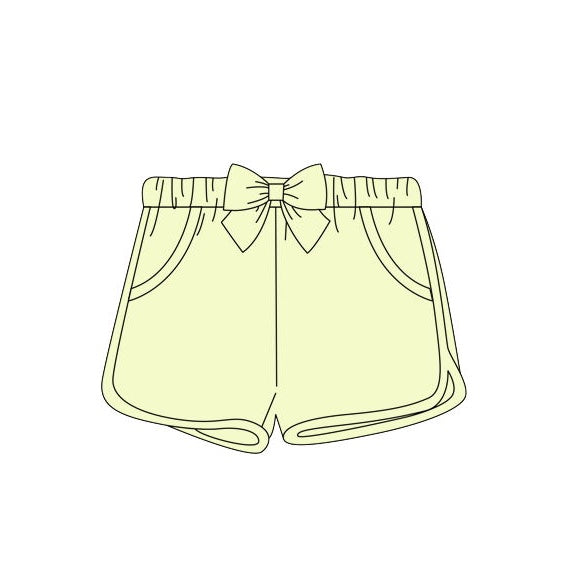 preorder SS0150 Yellow Bow Girls Summer Shorts
