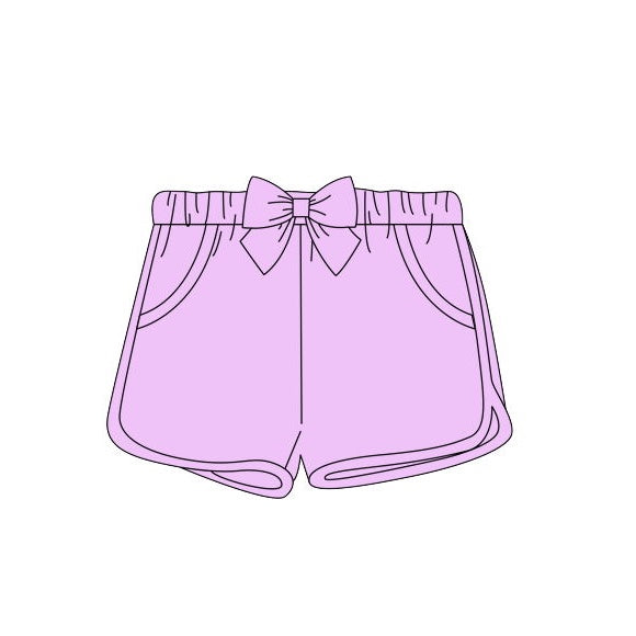 preorder SS0151 Purple Bow Girls Summer Shorts