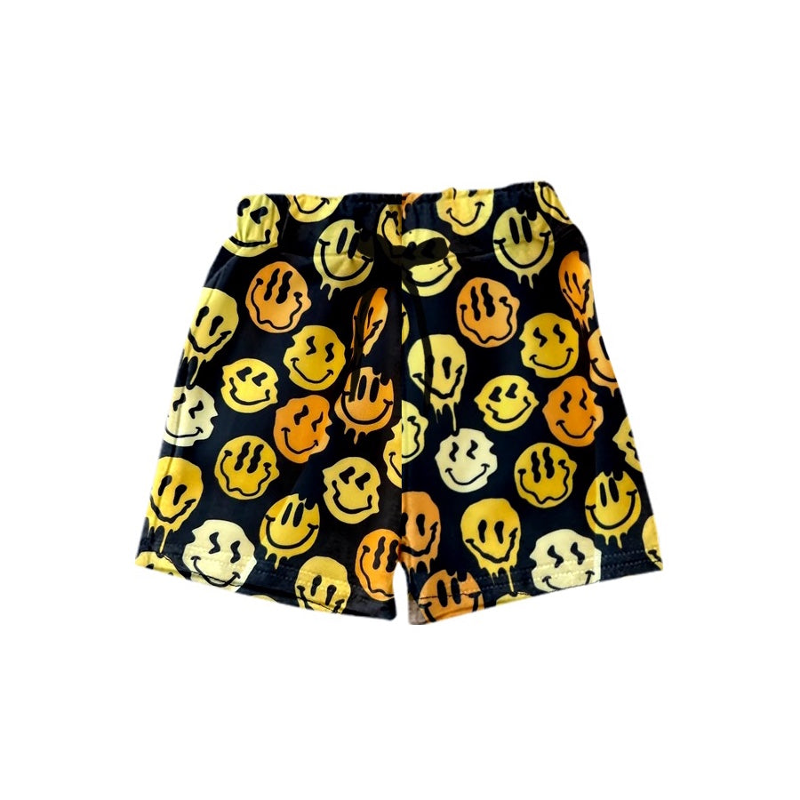 preorder SS0175 Yellow Smile Black Boys Shorts