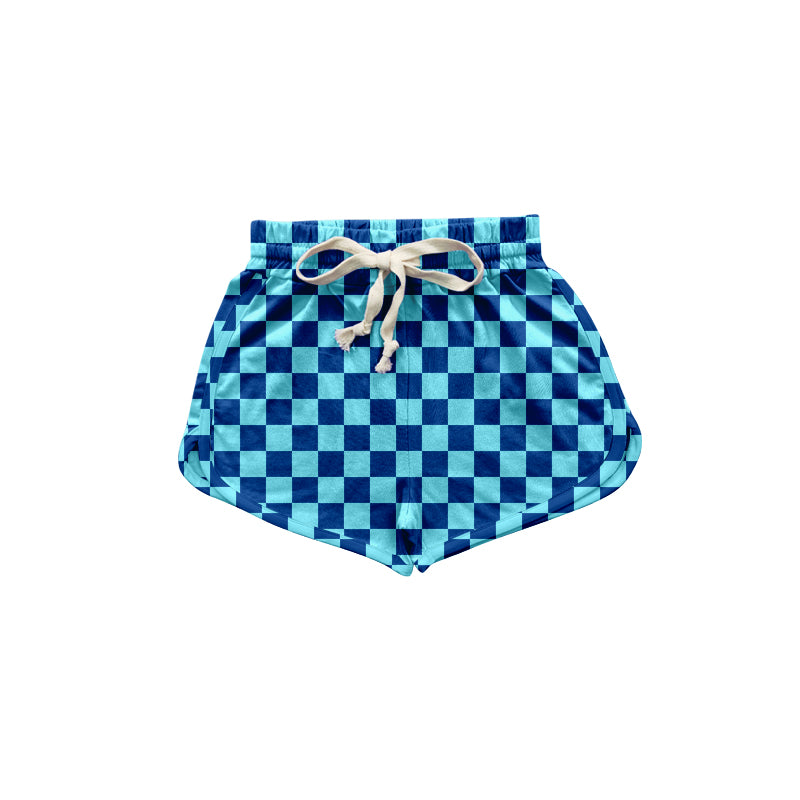preorder SS0296 blue checkered girls shorts