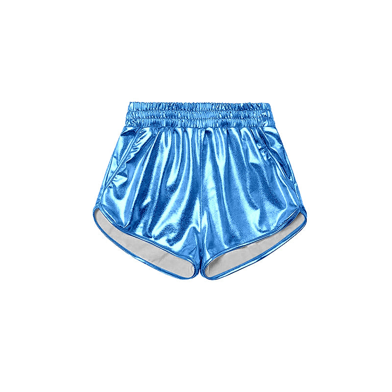 preorder SS0408 Blue Leather Girls Shorts