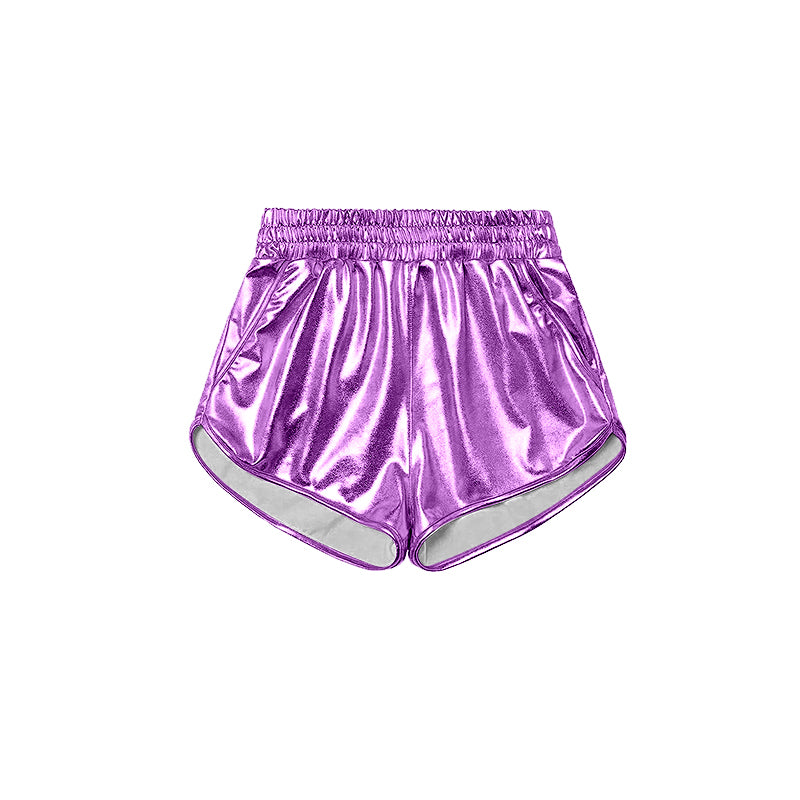 preorder SS0411 Light Purple Leather Girls Shorts