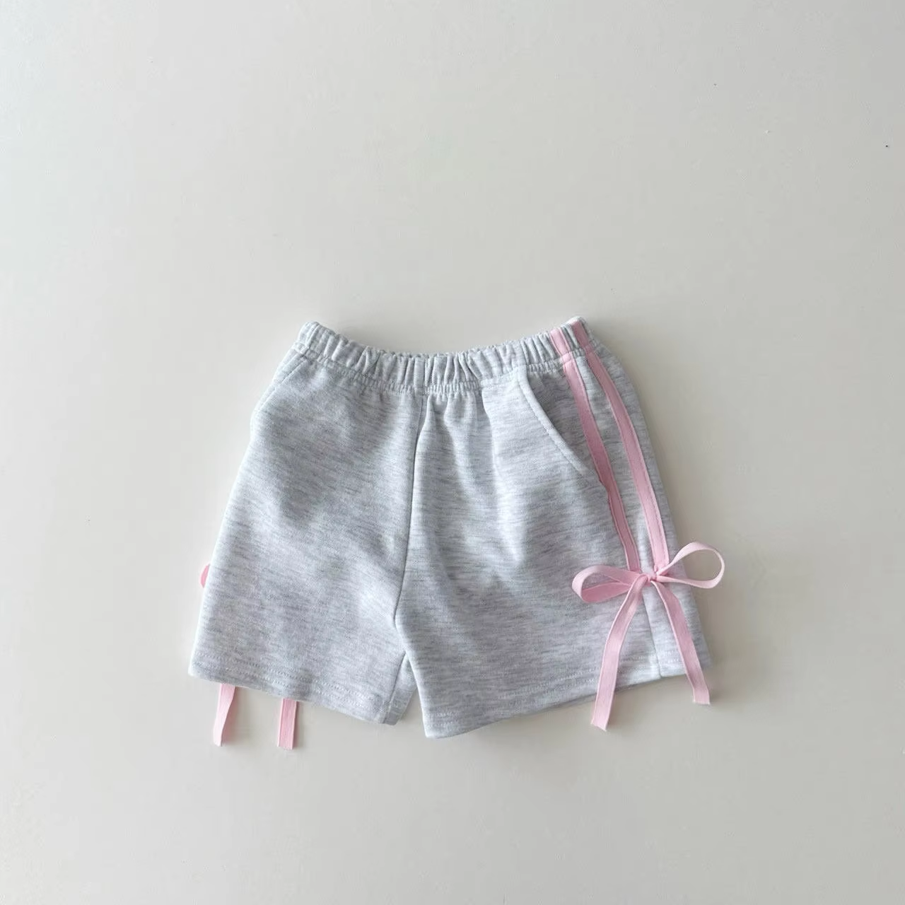 preorder SS0426 grey girls shorts white pink bows