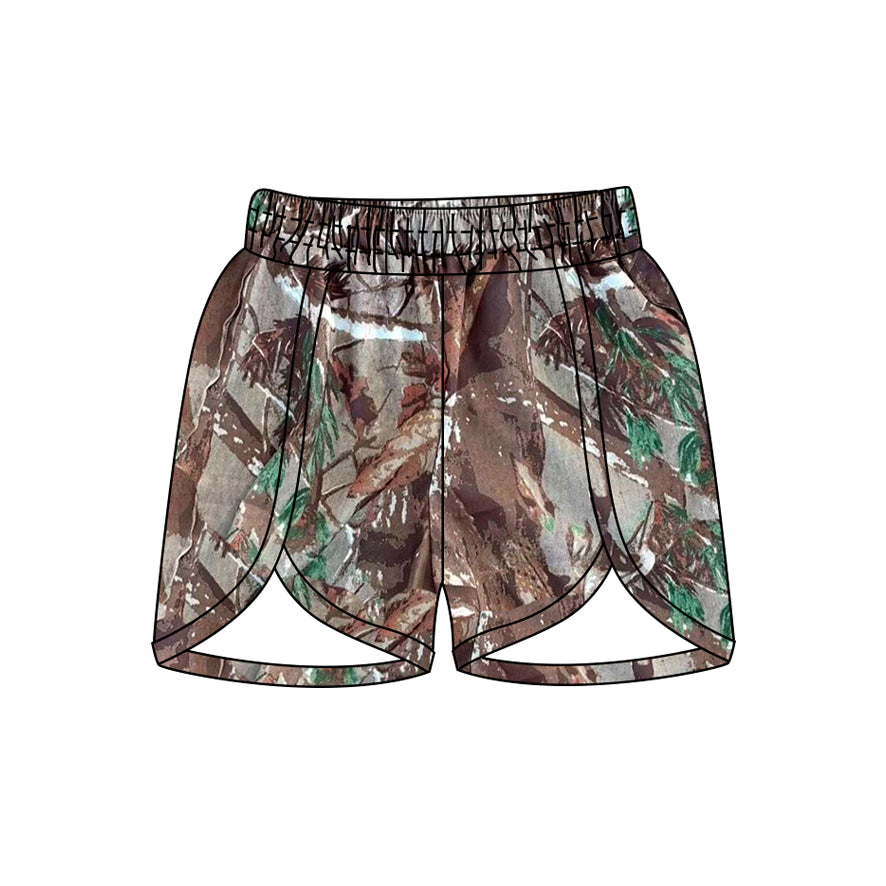 preorder SS0435 Hunting Camo Branch Leaf Adult Women Shorts