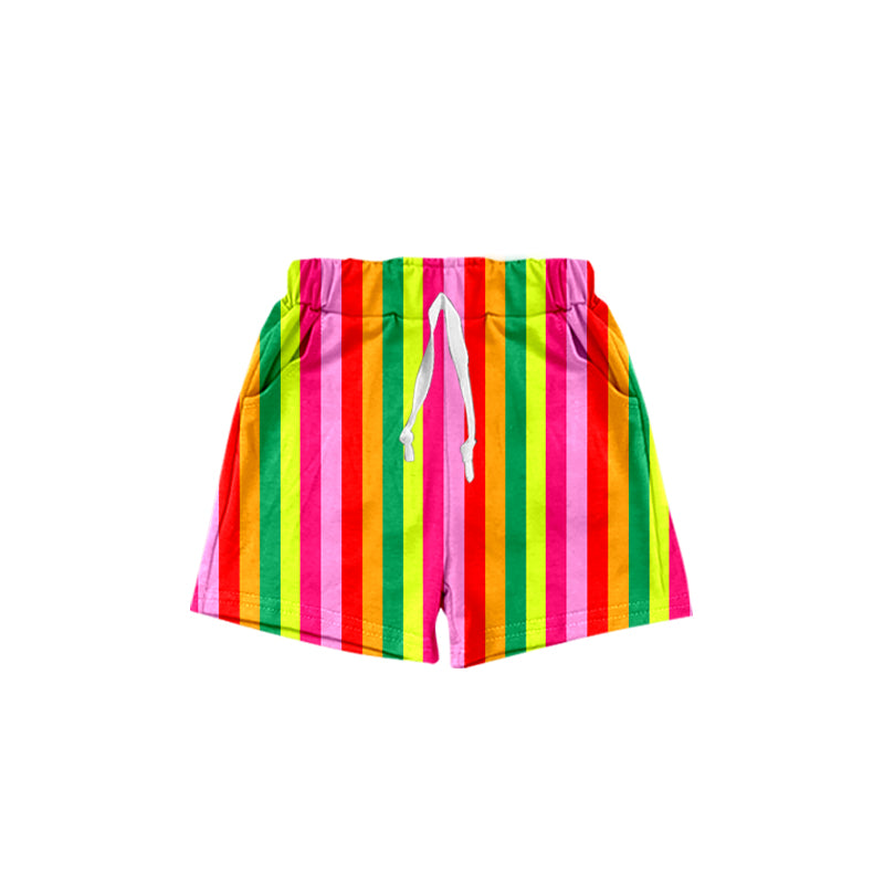 preorder SS0439 Colorful Striped Girls Shorts