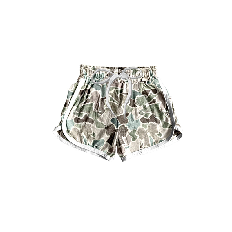preorder SS0443 Hunting Green Camo Bows Girls Shorts