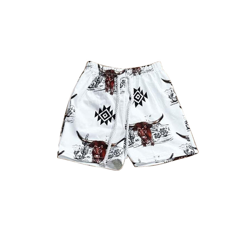 preorder SS0511 Western highland cow aztec boys shorts